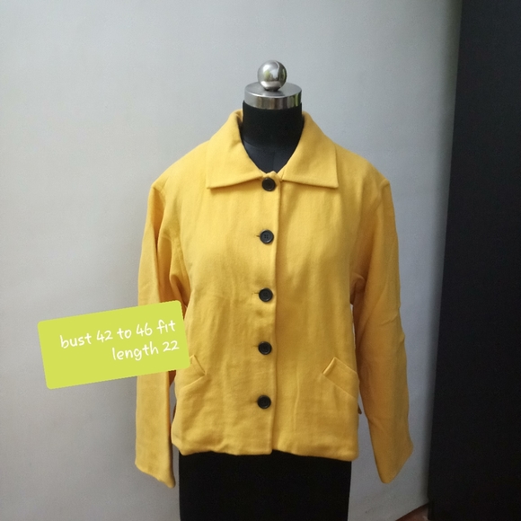 Yellow branded warm blazer